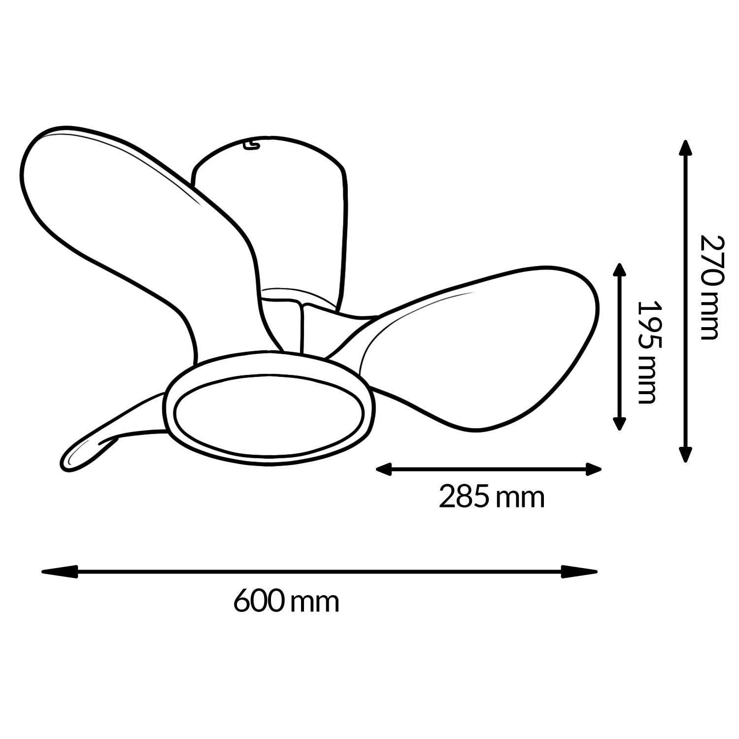 Ventilador de Techo LED Nature DC ø60 cm — Aspas Pétalo Compacto Regulable 6 Velocidades