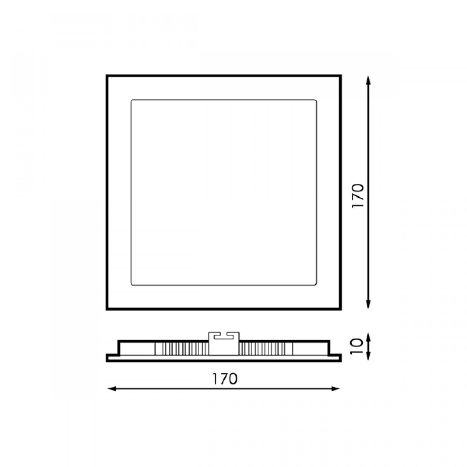 Panel Led Cuadrado Empotrar Negro Cct