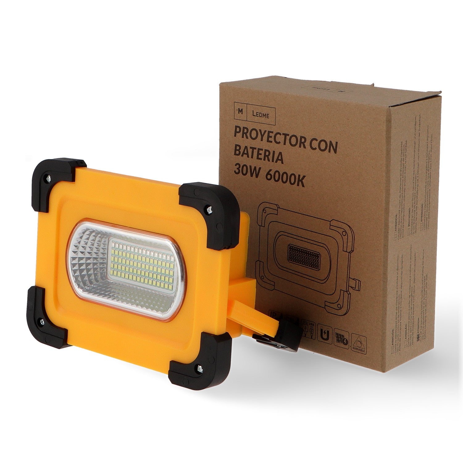 Foco Proyector Solar Led Portátil Con Batería Power Bank 30W