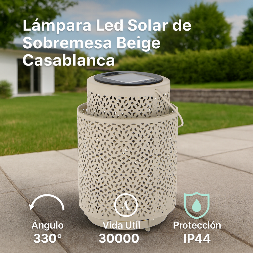 Lámpara Led Solar de Sobremesa Casablanca