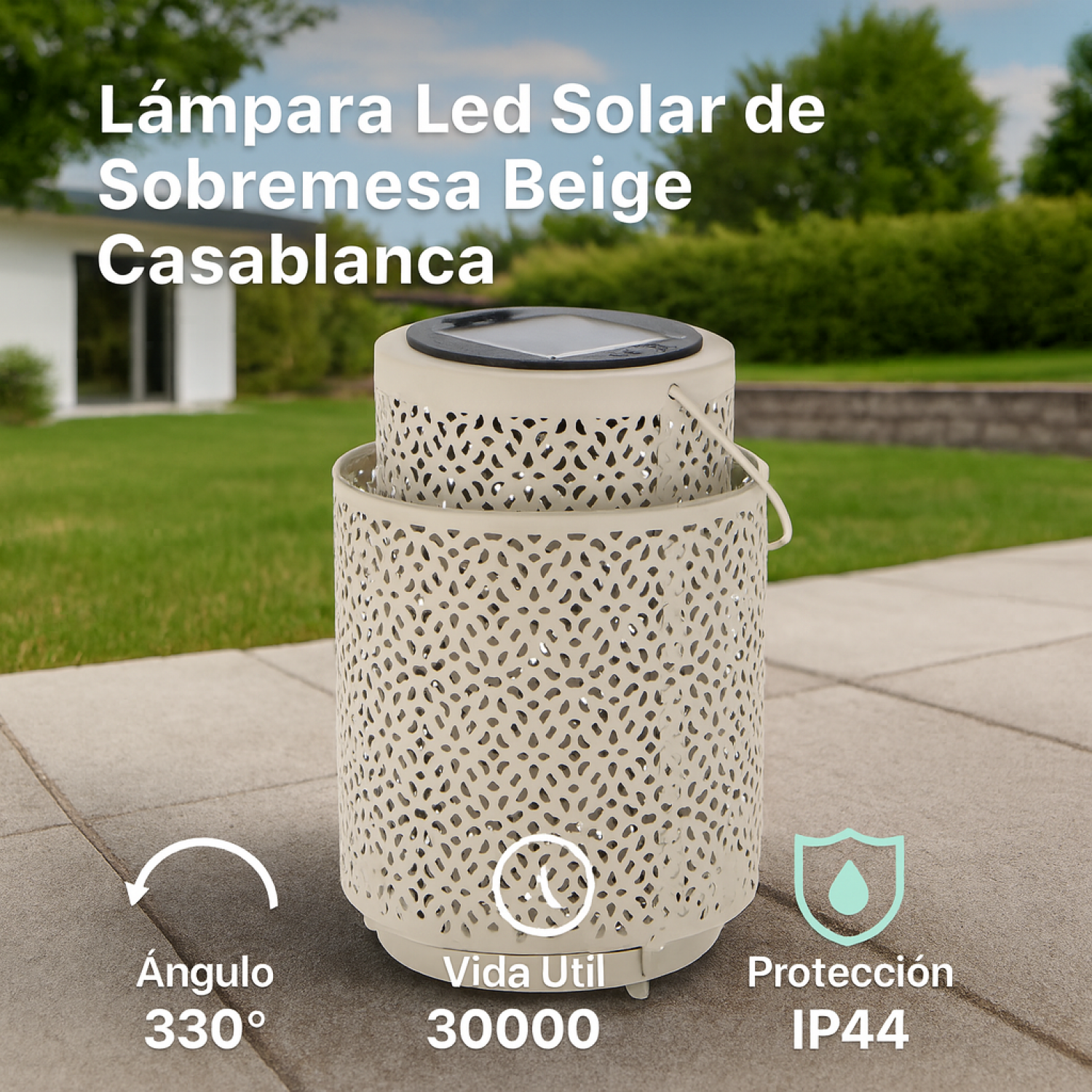 Lámpara Led Solar de Sobremesa Casablanca