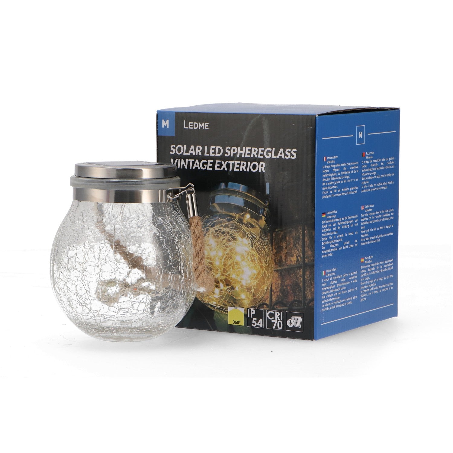 Solar Led Sphereglass Vintage Exterior