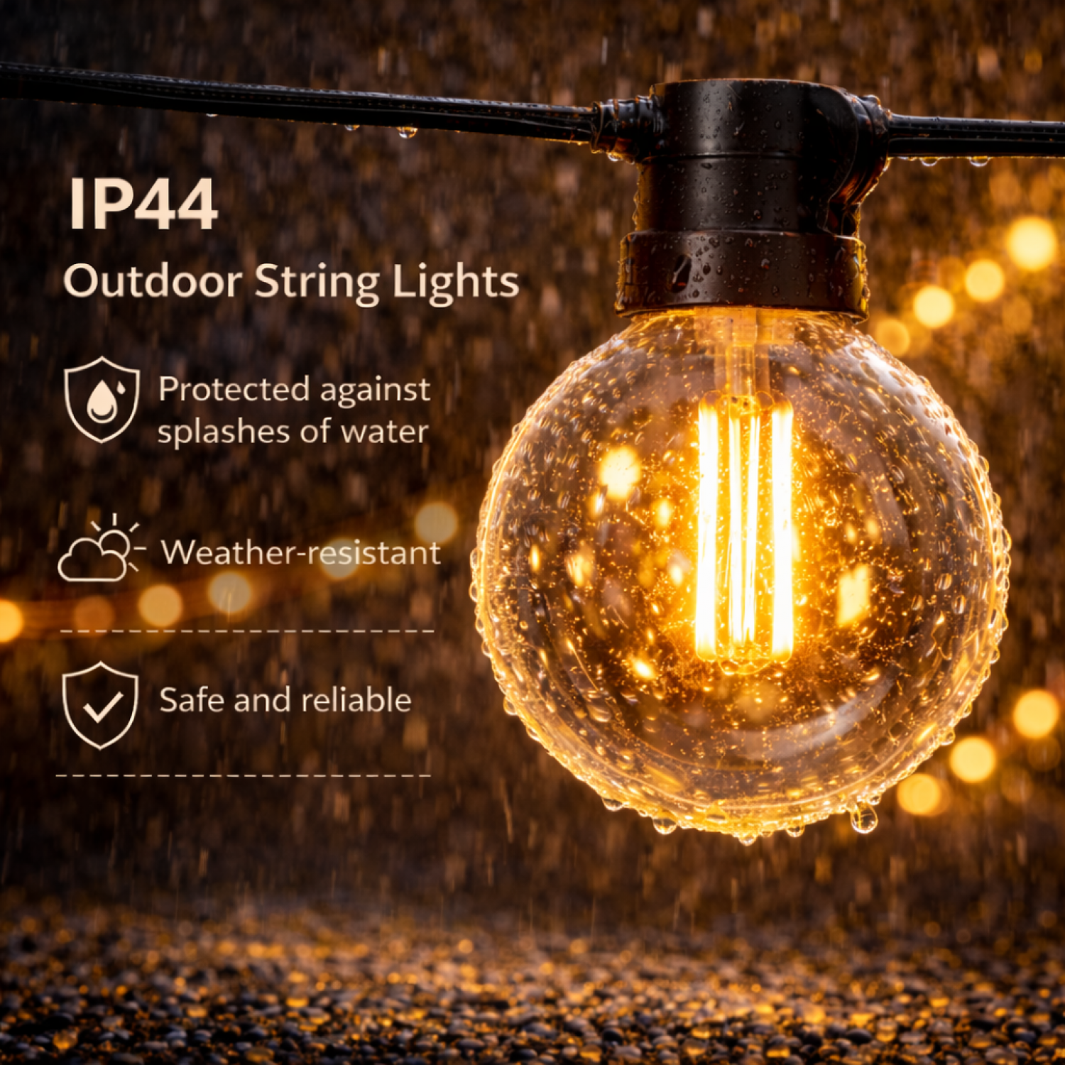 Guirnalda de 25 Bombillas 7,5M Exterior Ip44 Cable Eléctrico