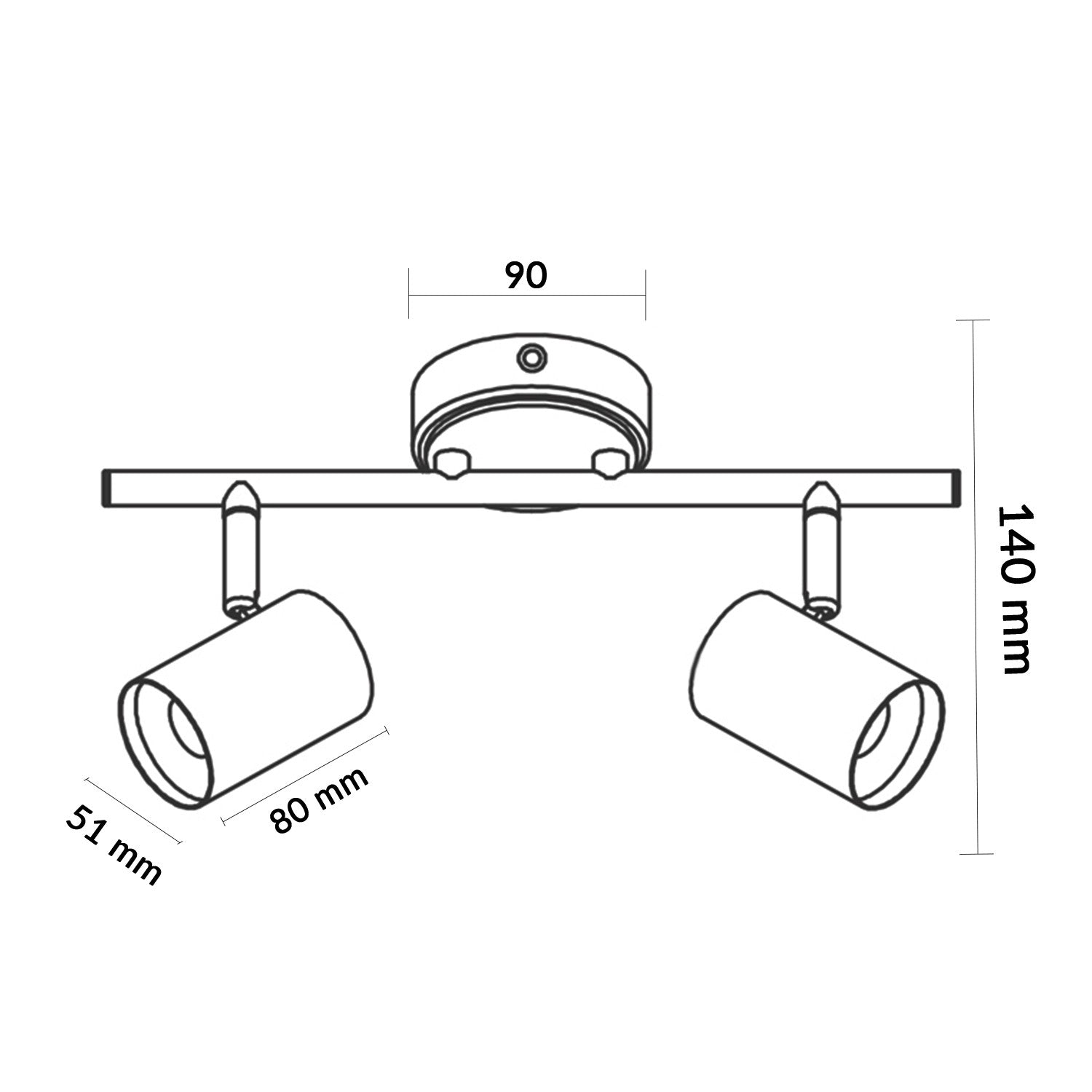 Lámpara de Techo Serie Wood 2 Focos Gu10 9.70€