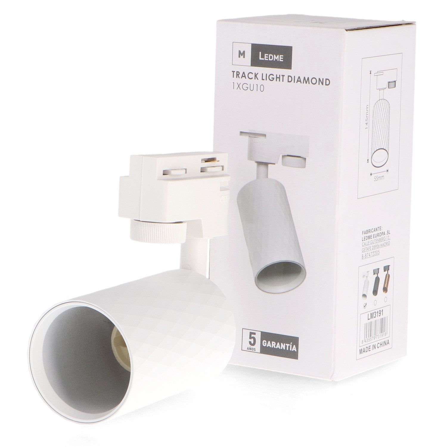 Foco Portalámparas Gu10 Para Carril Diamond Monofásico