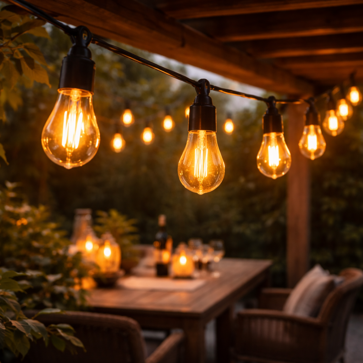 Guirnalda de 10 Bombillas 6,5M Exterior Ip44 Cable Eléctrico