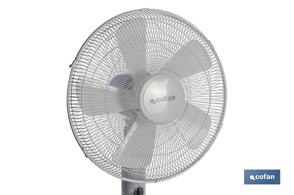 Ventilador de Pie Ábrego Blanco ø40 cm — 55W 3 Velocidades Oscilación 90° Altura Regulable