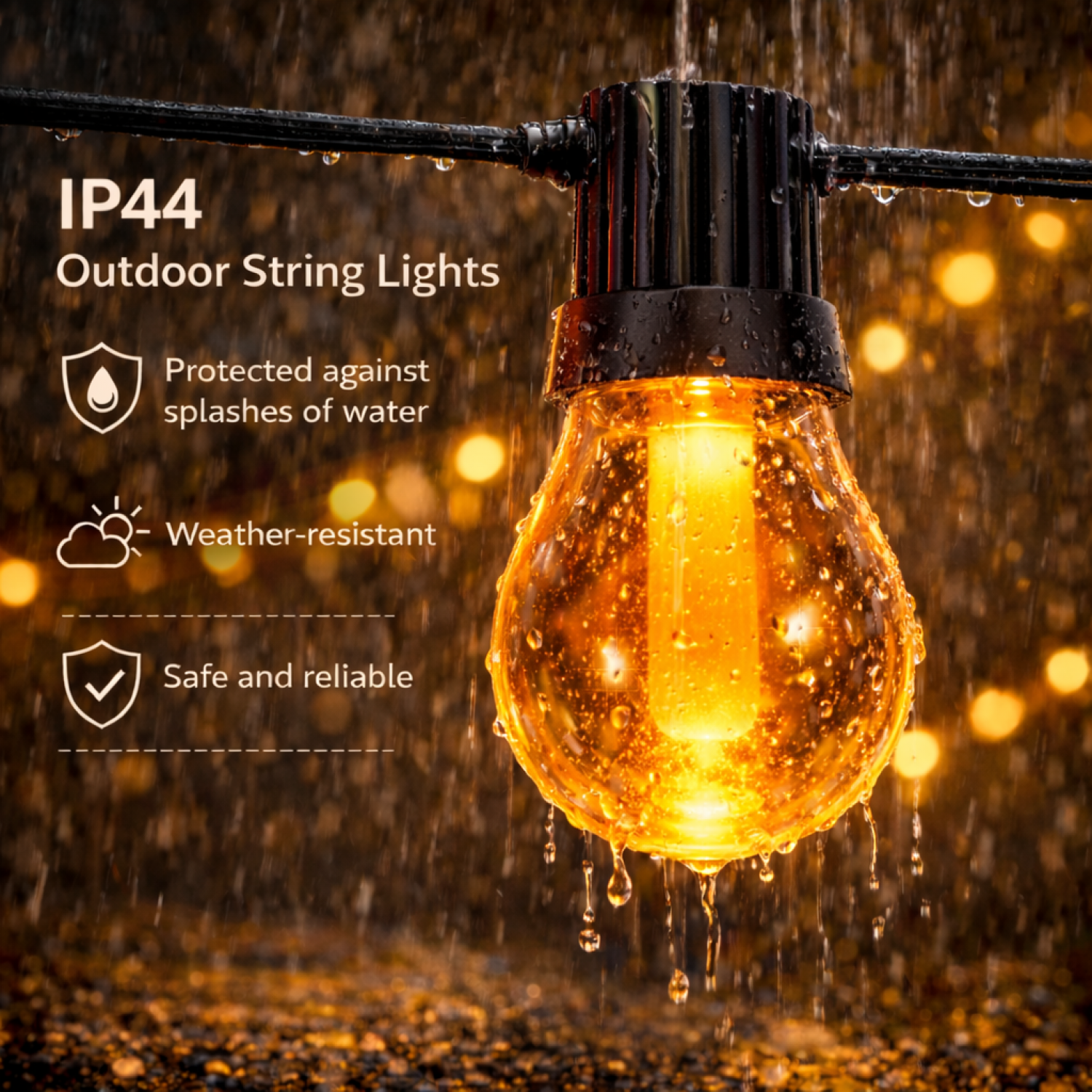 Guirnalda de 10 Bombillas 8M Exterior Ip44 Cable Eléctrico Rgbw