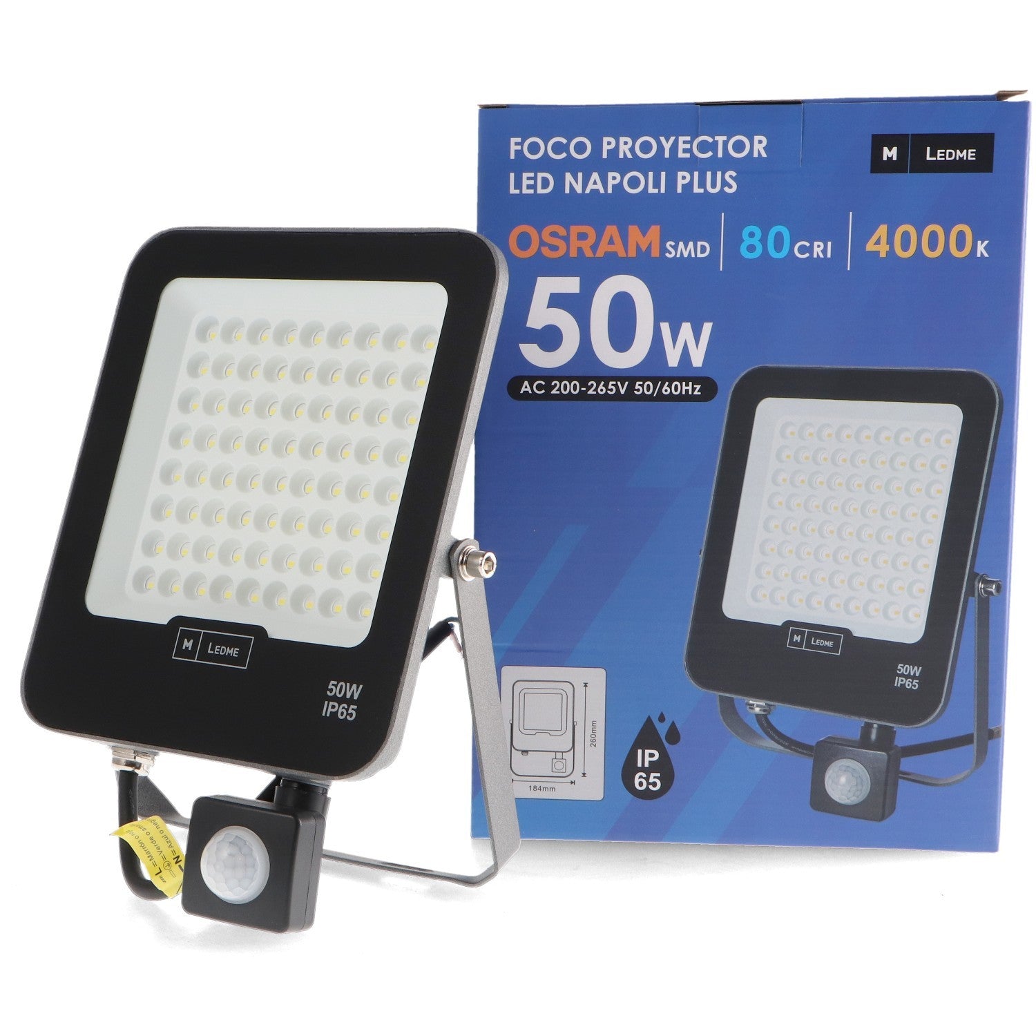 Foco Proyector Led Napoli Plus Con Sensor de Movimiento