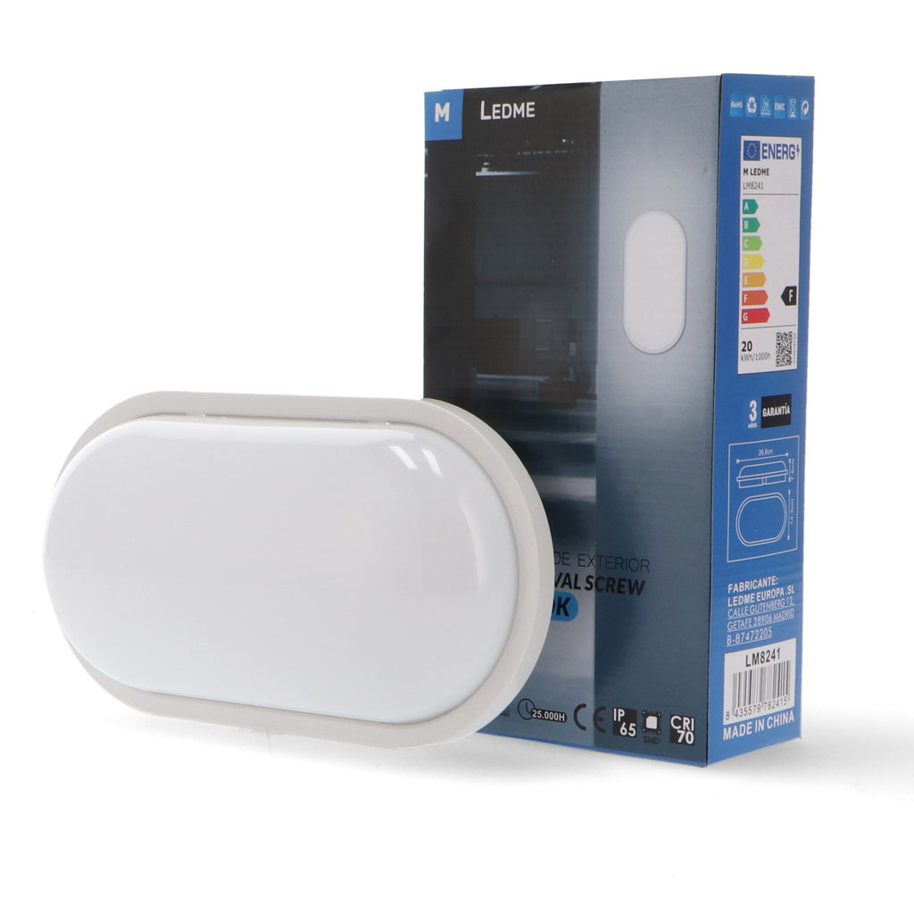 Plafón Led Oval Screw 20W Ip65
