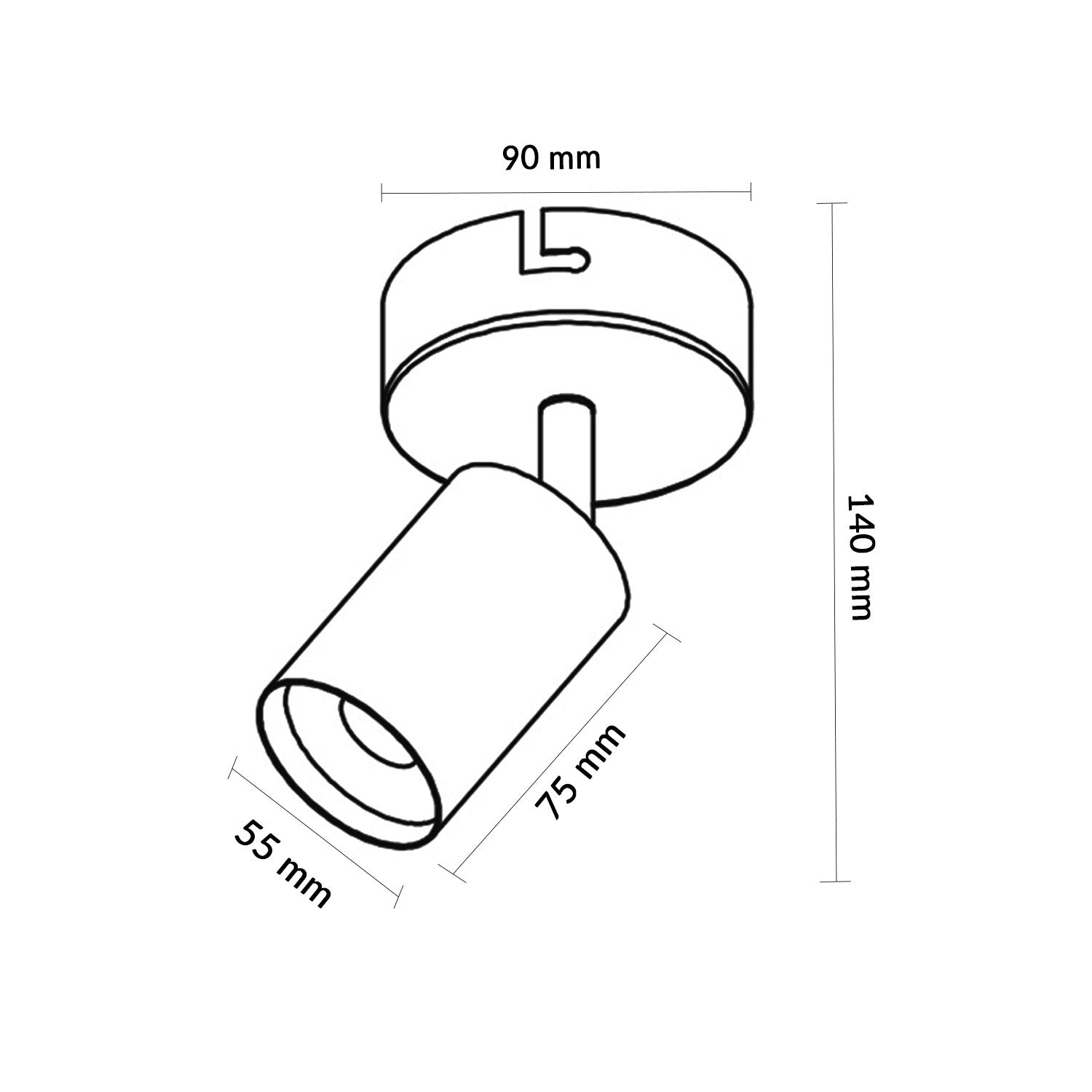 Lámpara de Techo Serie Black 1 Focos Gu10