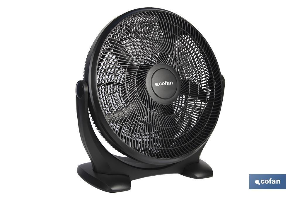 Ventilador Industrial Toledano Negro ø50 cm — 90W 3 Velocidades Cabezal Orientable con Asa