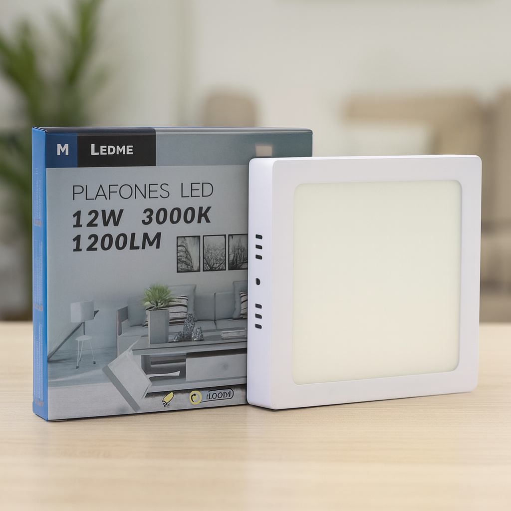 Panel LED de Superficie Serie Slim Cuadrado - Fácil Instalación