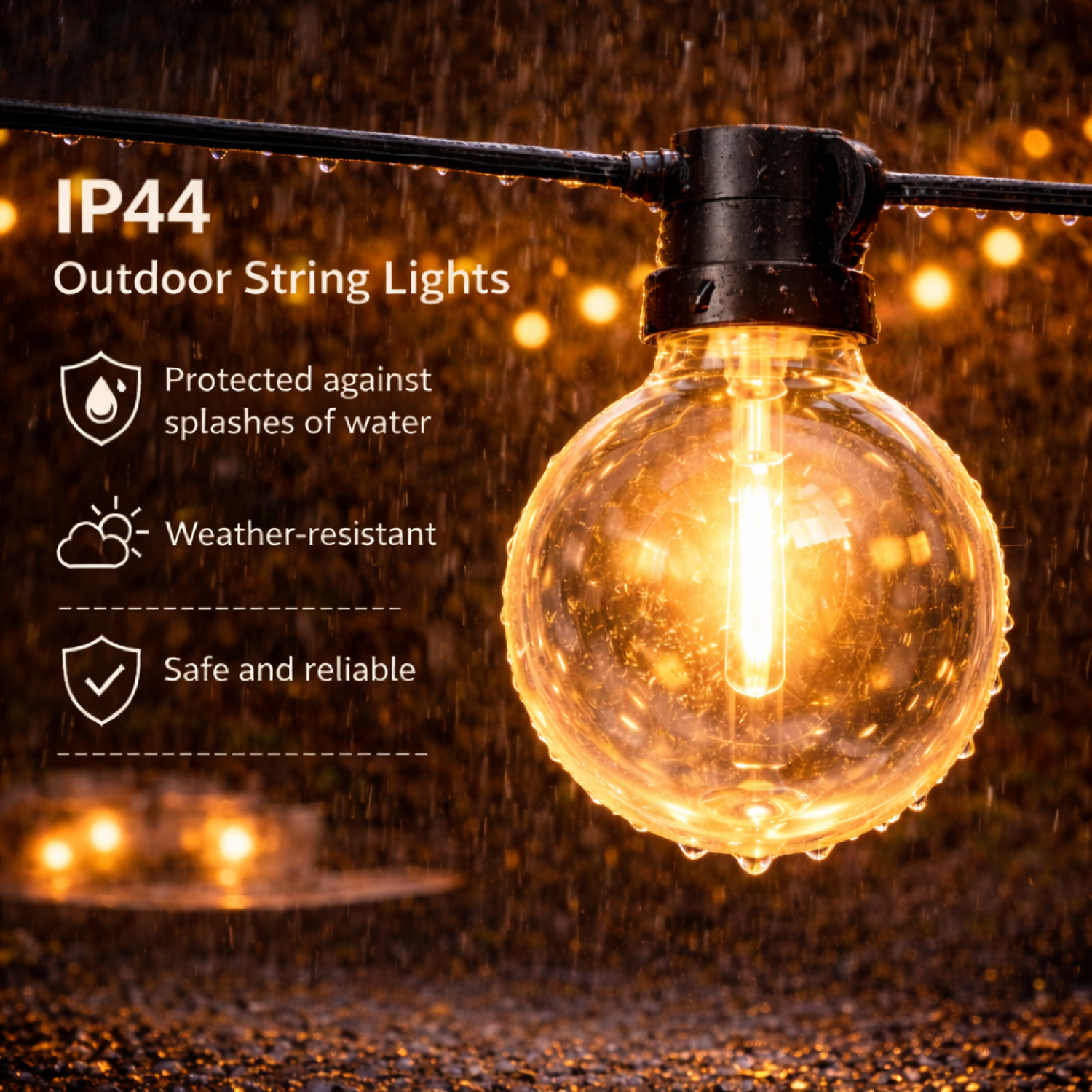 Guirnalda de 15 Bombillas 7,5M Exterior Ip44 Cable Eléctrico