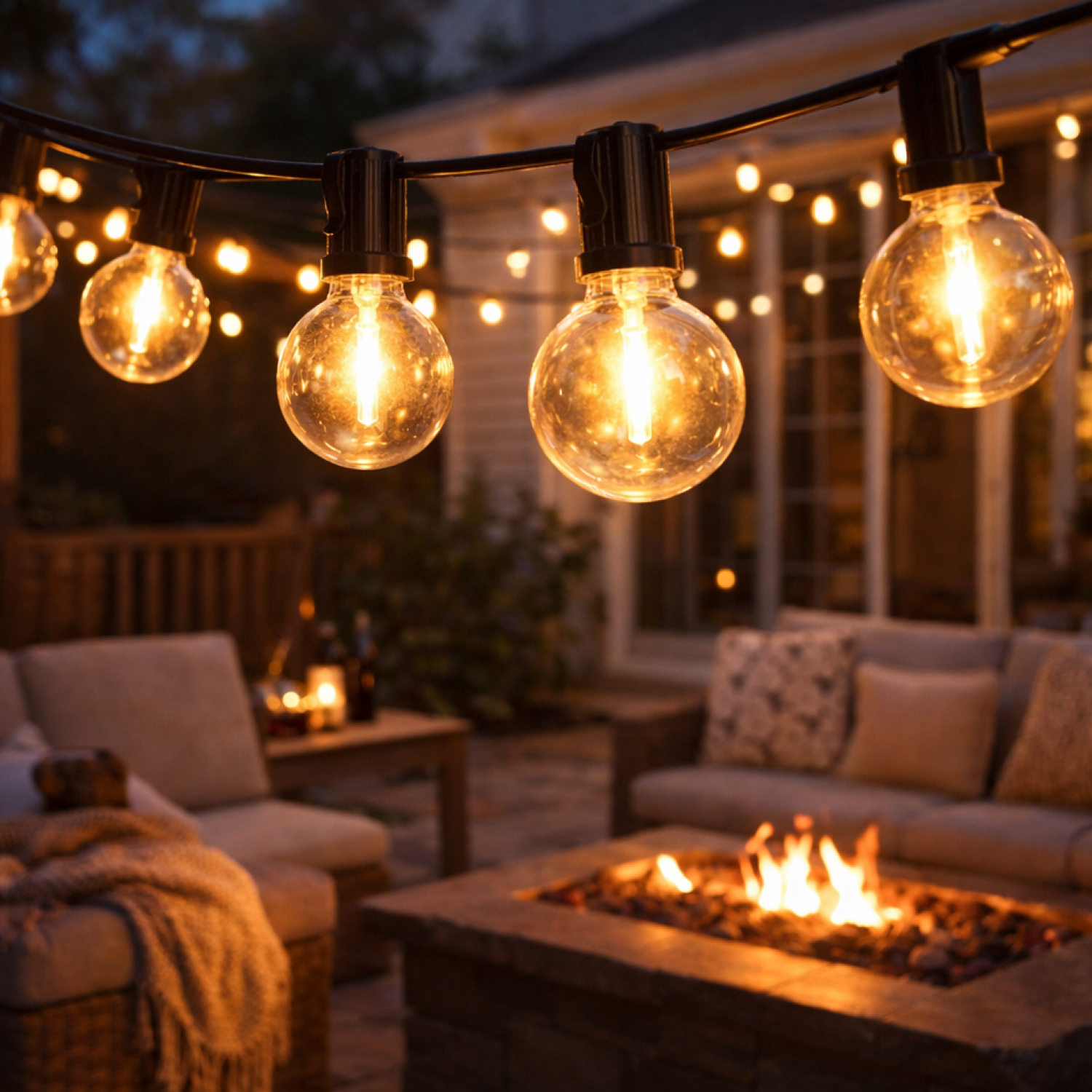 Guirnalda de 15 Bombillas 7,5M Exterior Ip44 Cable Eléctrico