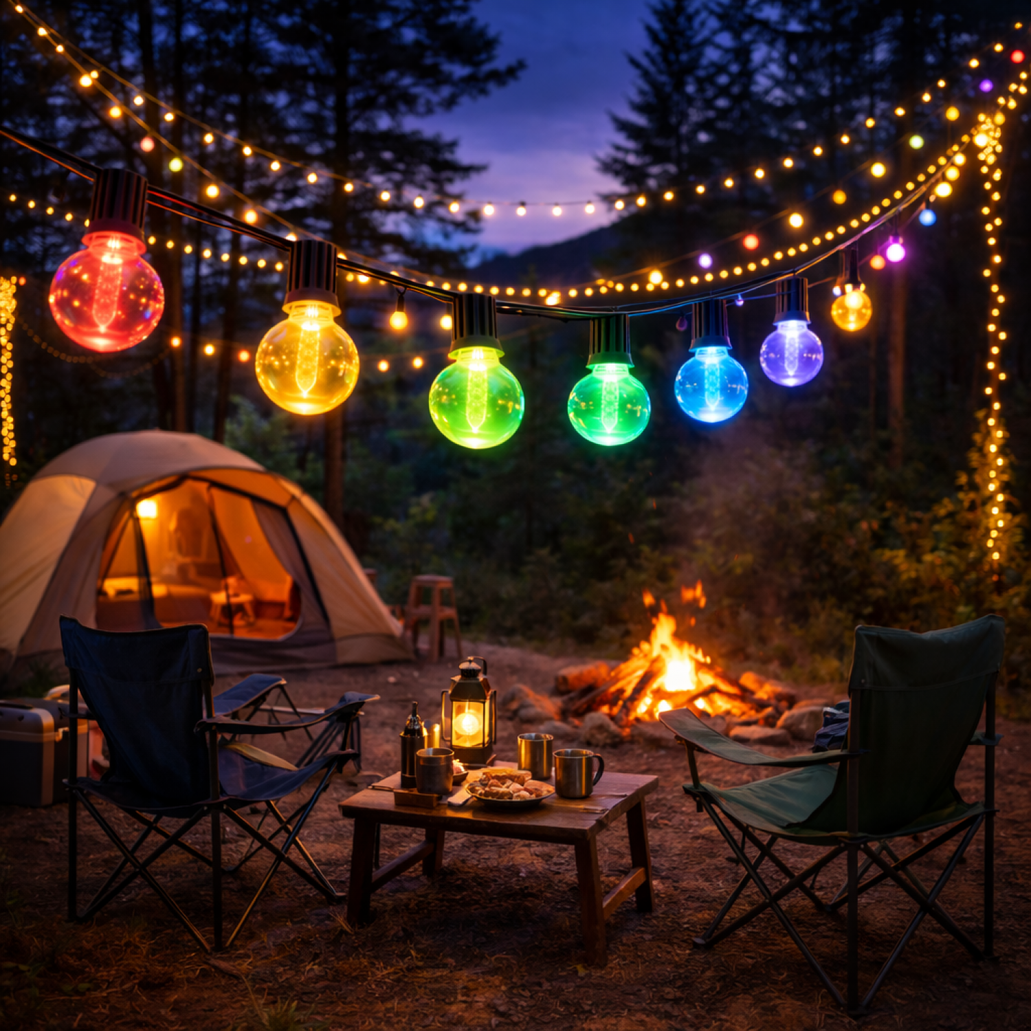 Guirnalda de 15 Bombillas 7,5M Exterior Ip44 Cable Eléctrico Rgbw