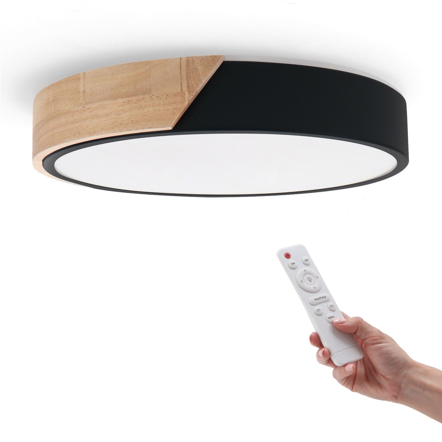 Plafon Led Wood Round 24W