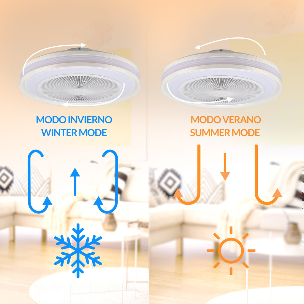 Ventilador de Techo LED Colours CCT+RGBIC DC ø50 cm — Luz RGB Multicolor Plafón 3 Velocidades