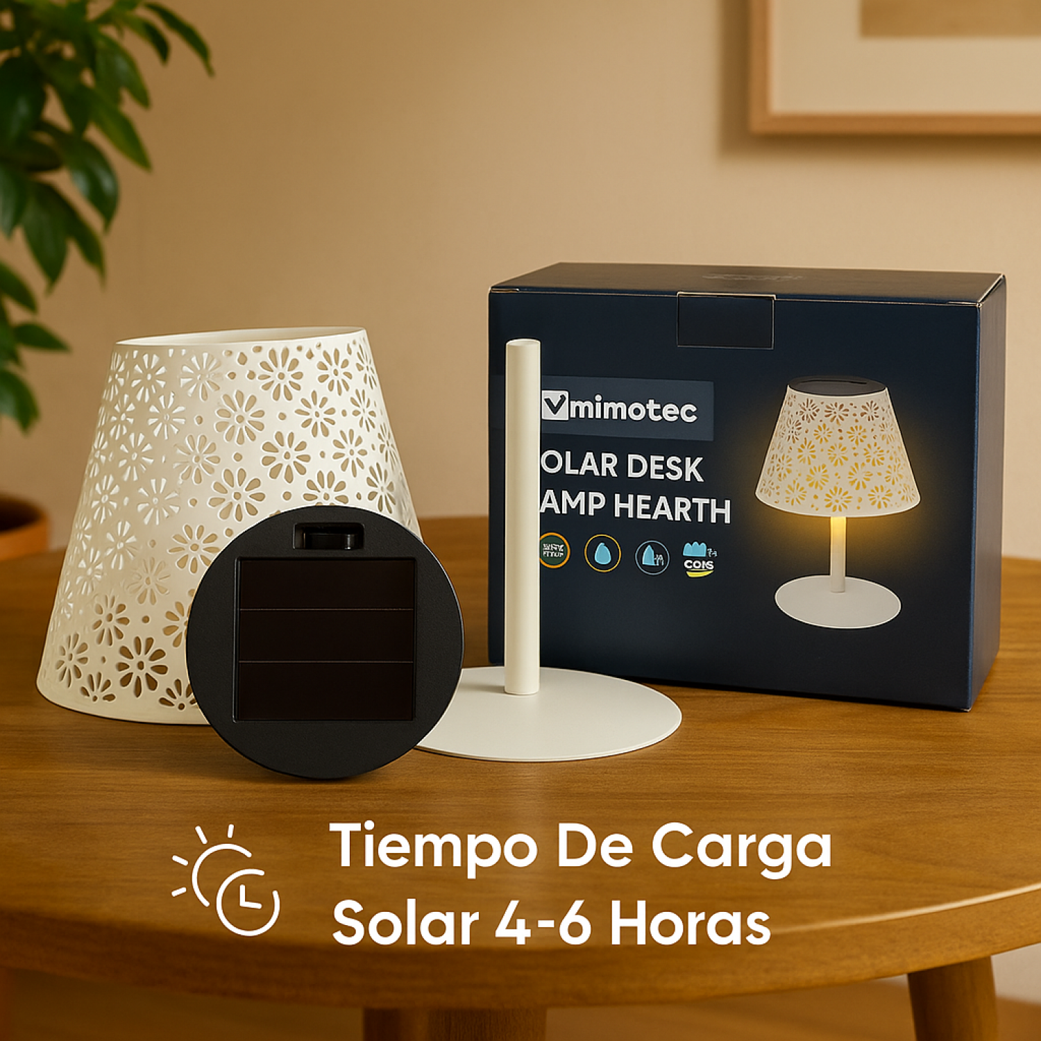 Lampara Led Solar de Sobremesa Hearth