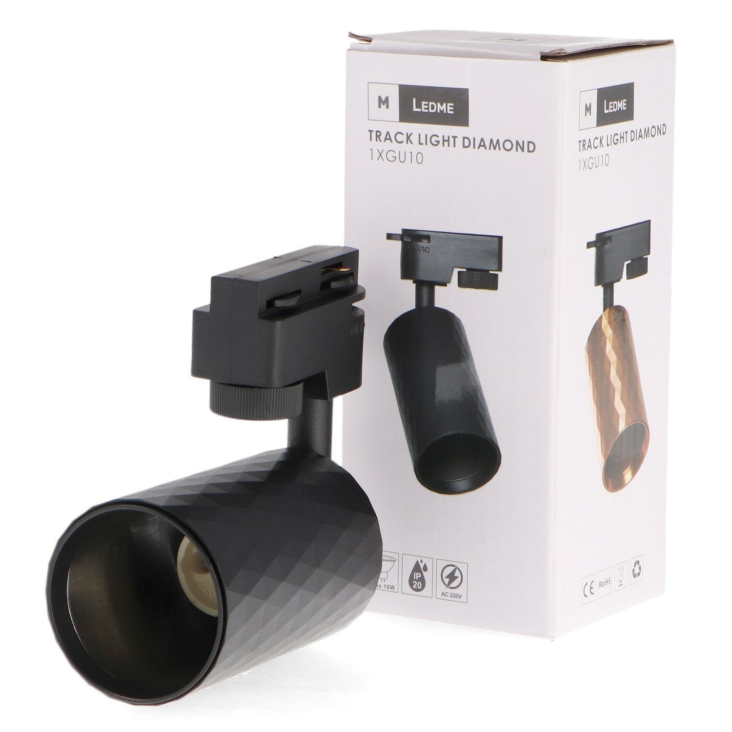 Foco Portalámparas Gu10 Para Carril Diamond Monofásico