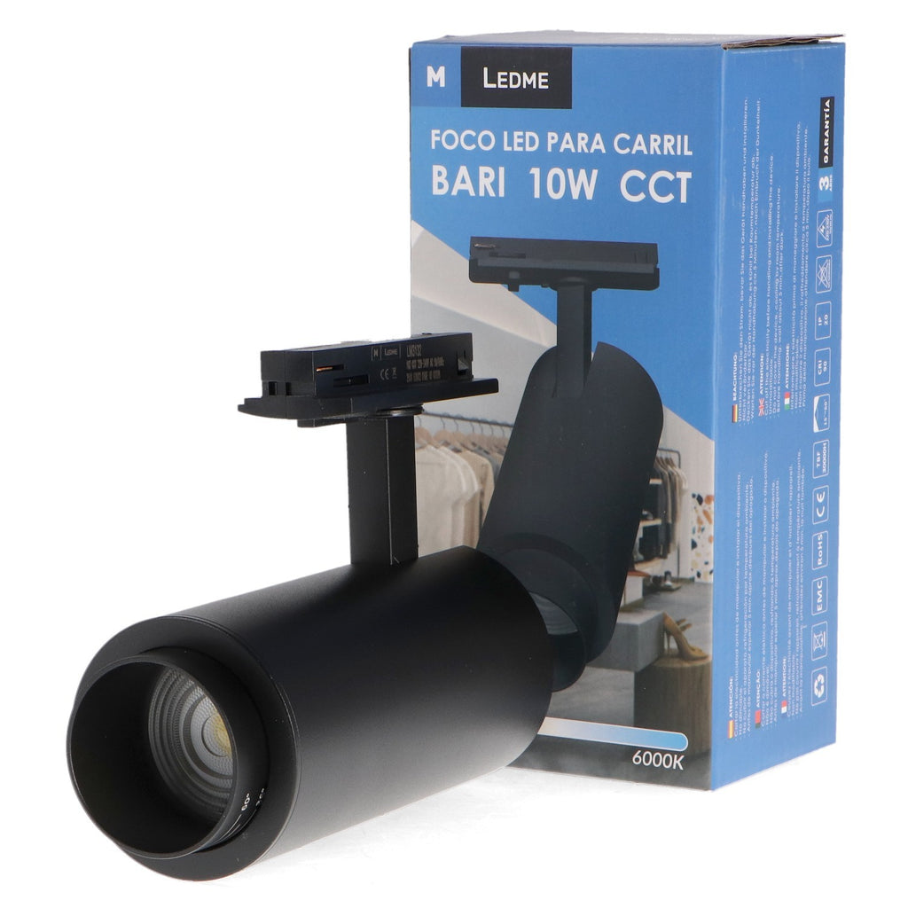 Foco LED Carril Bari 10W - Regulable CRI90 Óptica Ajustable