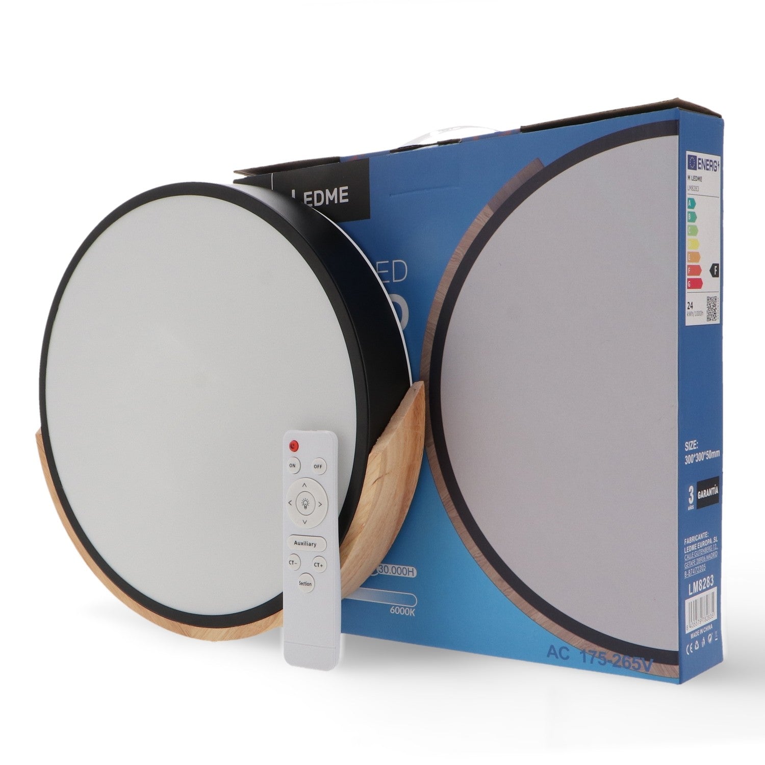 Plafon Led Wood Round 24W