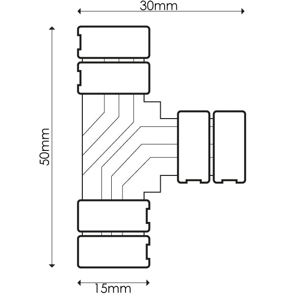 Conector Tipo T para Tira LED Monocolor 10mm | 12/24V DC | M LEDME
