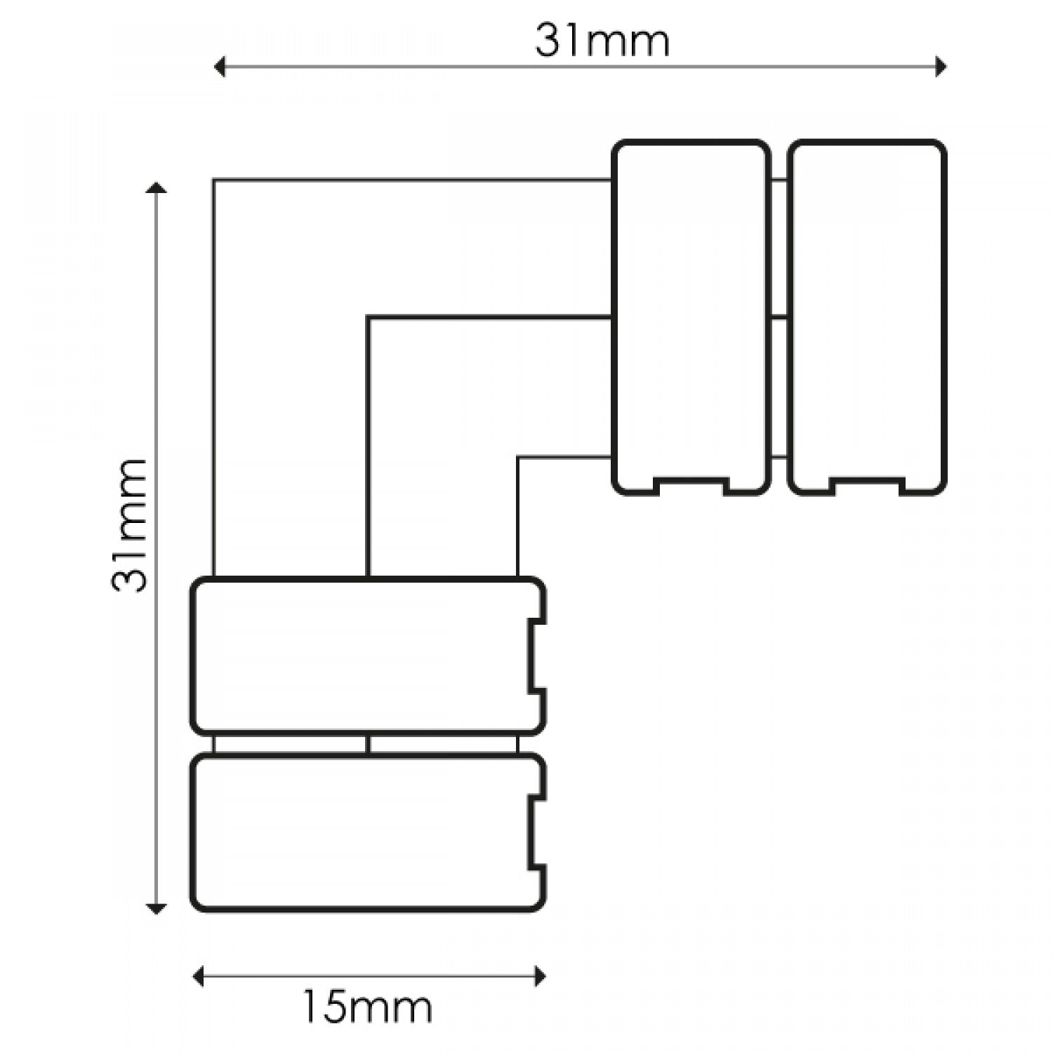 Conector Tipo L para Tira LED Monocolor 10mm | 12/24V DC | M LEDME