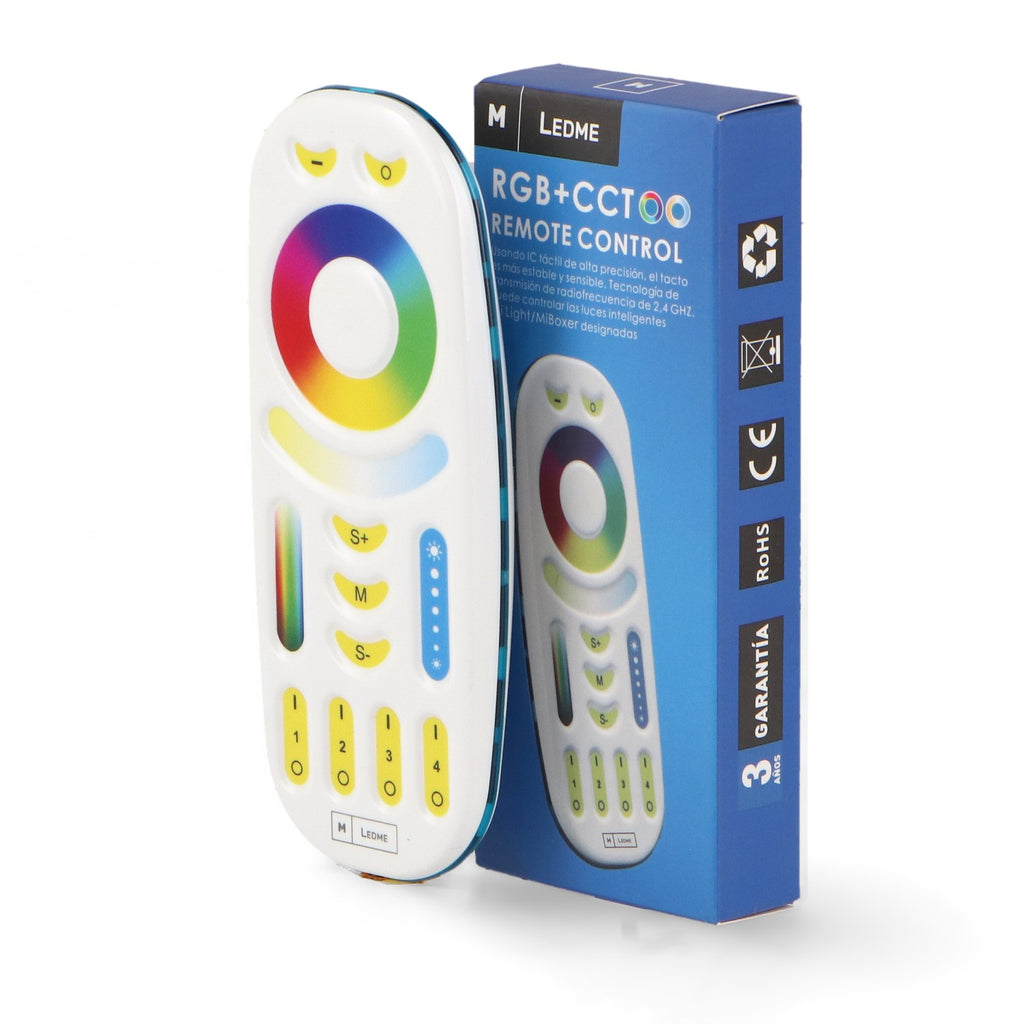 Mando RF para Controlador LED RGB y CCT | 4 Zonas | 30m | M LEDME