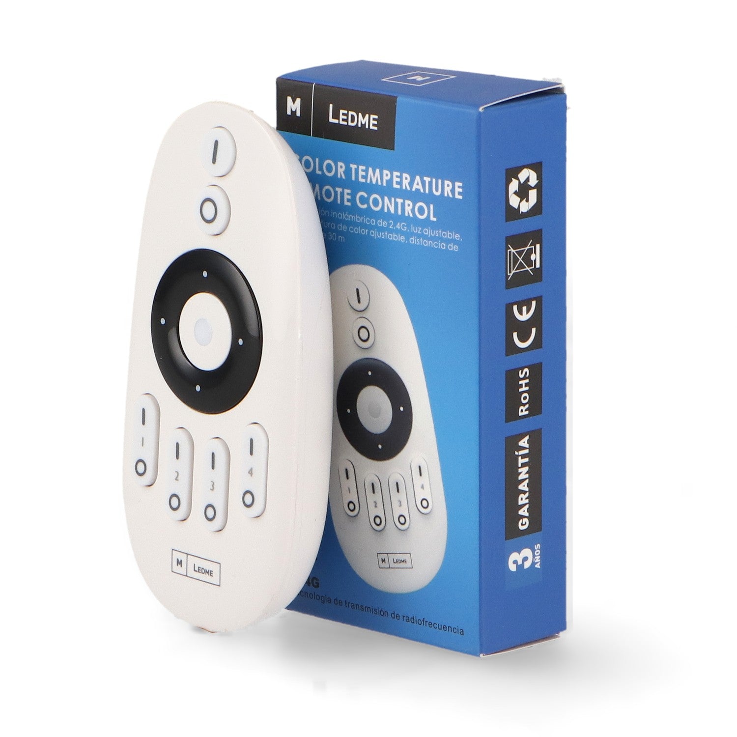 Mando RF para Controlador LED Monocolor y CCT | 4 Zonas | 30m | M LEDME
