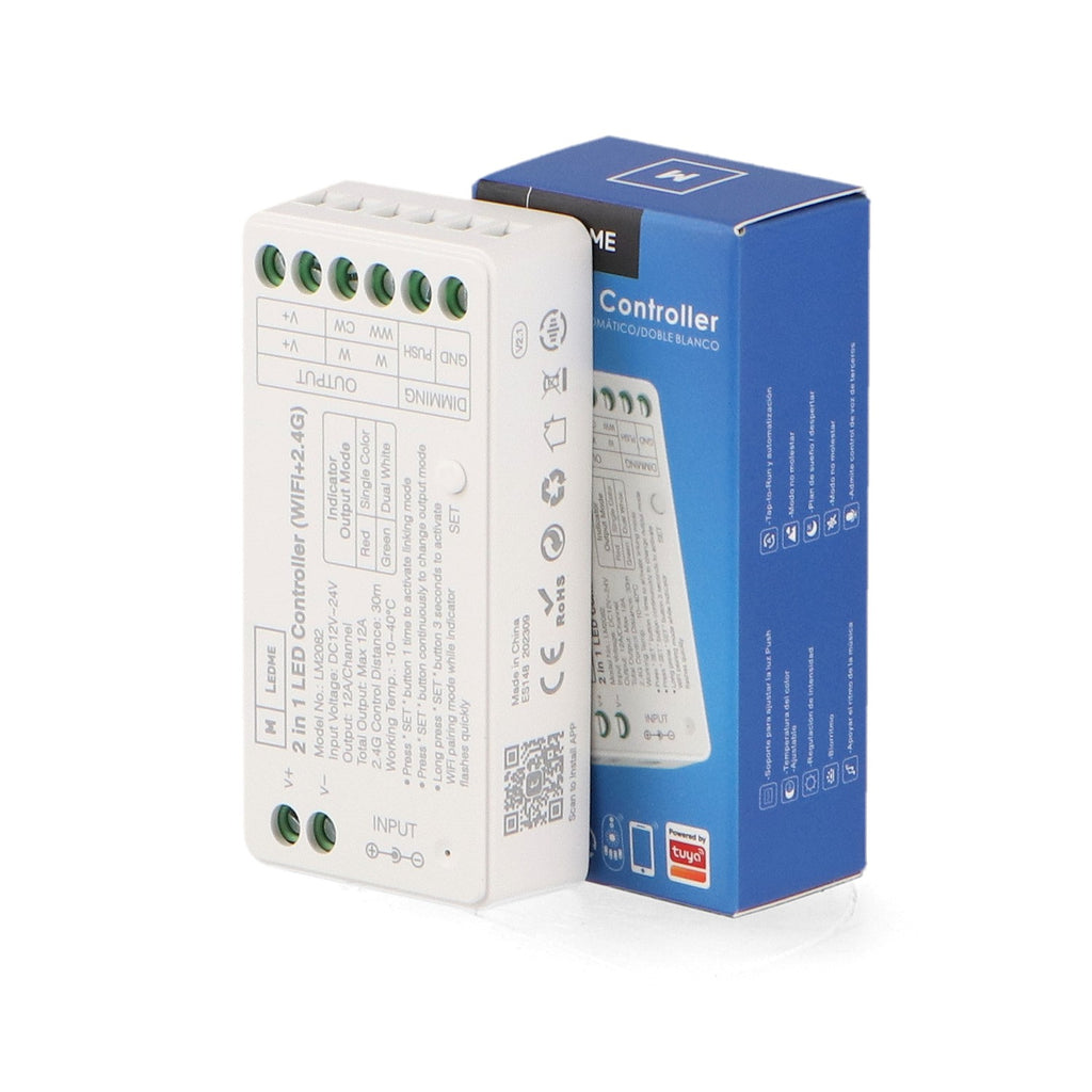 Controlador Smarthome LED Monocolor y CCT | WiFi 2.4 GHz | 12/24V | M LEDME