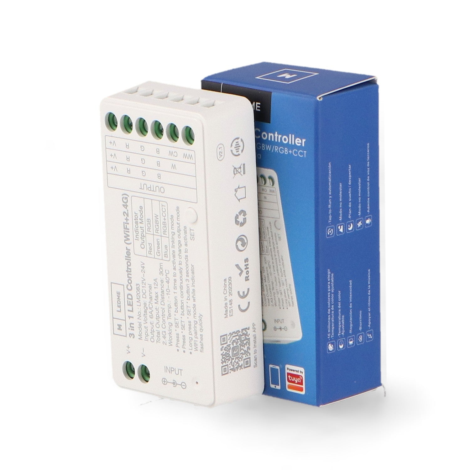 Controlador Smarthome LED RGB, RGBW y RGB+CCT | WiFi 2.4 GHz | 12/24V | M LEDME