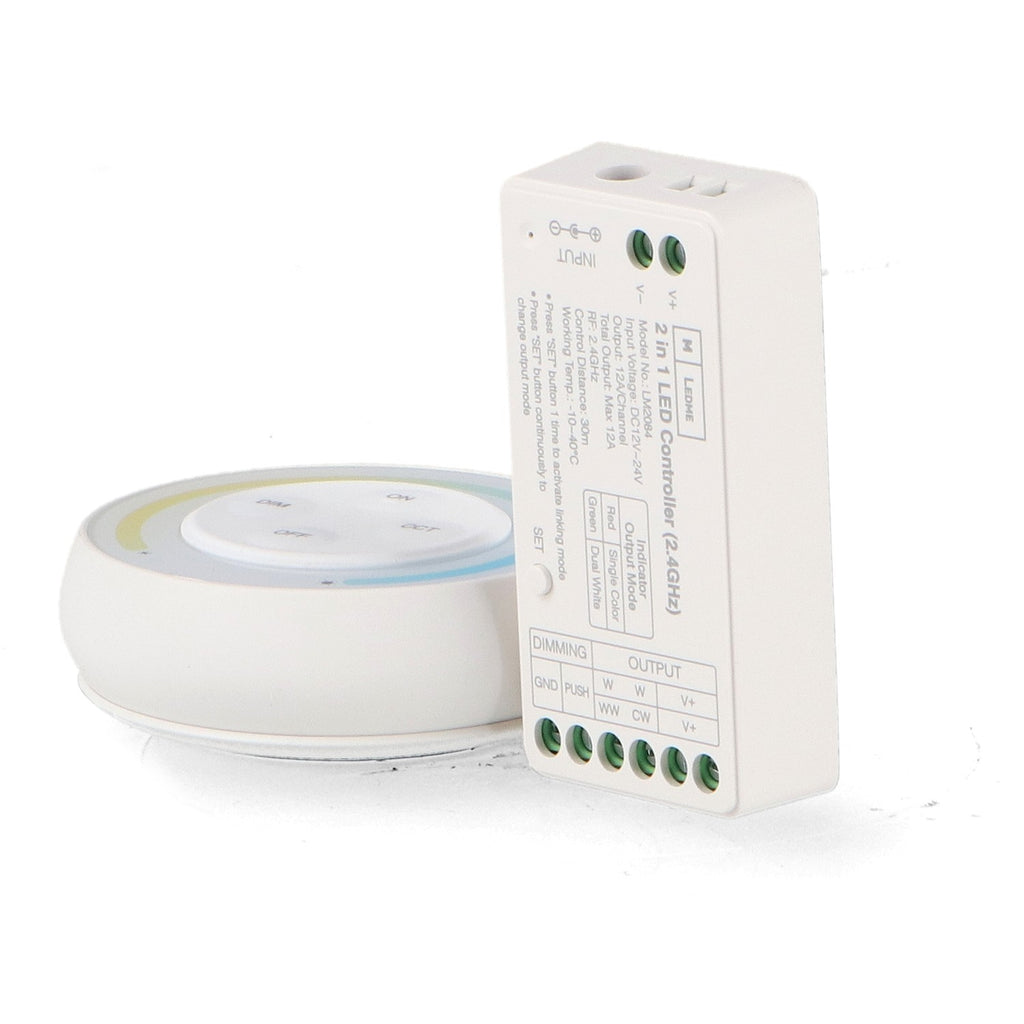 Controlador LED Monocolor y CCT 12/24V DC | Mando RF Incluido | M LEDME