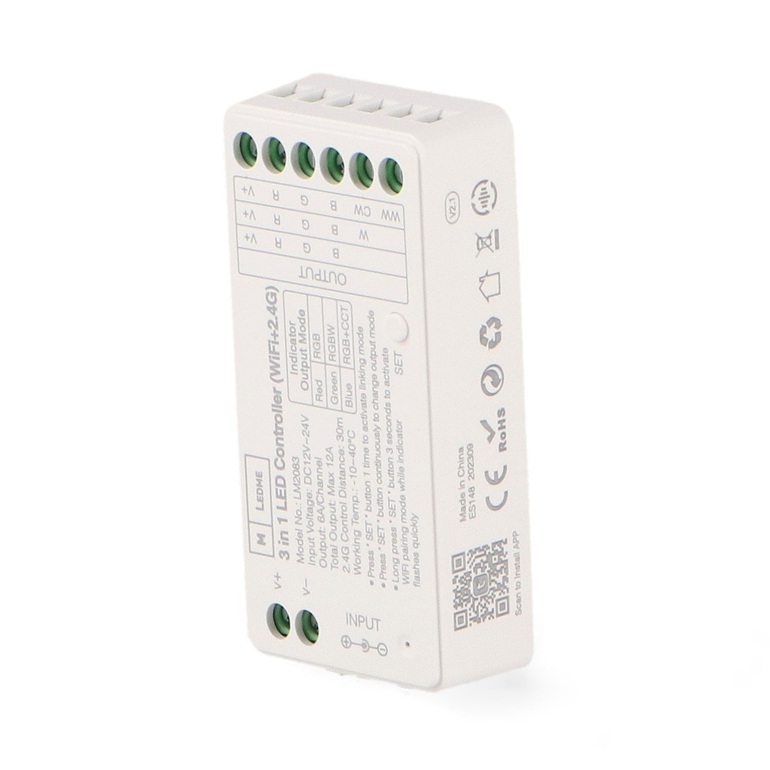 Controlador Smarthome LED RGB, RGBW y RGB+CCT | WiFi 2.4 GHz | 12/24V | M LEDME
