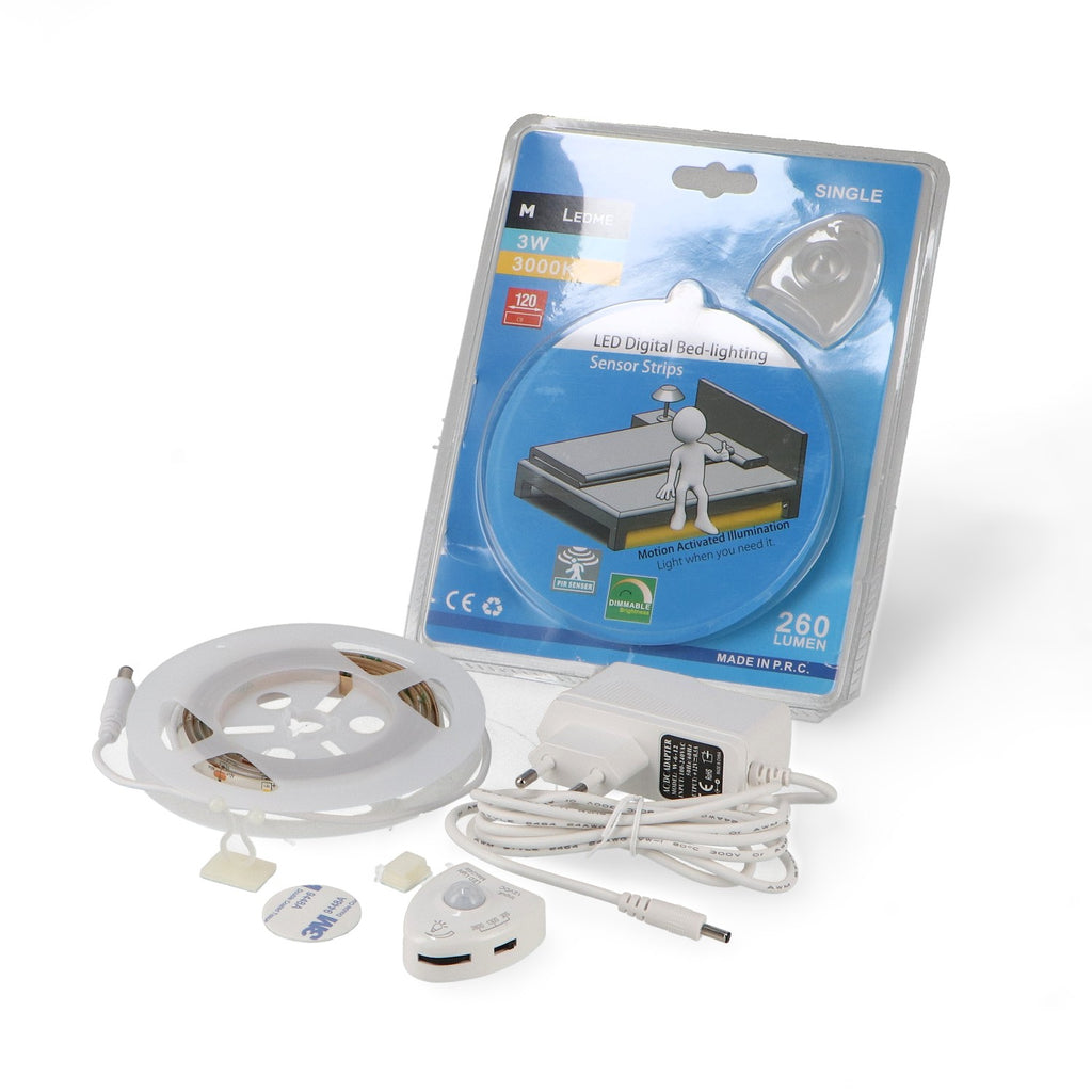 Kit Tira LED Bajo Cama Bed Lighting | 12V | SMD 2835 | 1,20m | 3000K | IP20