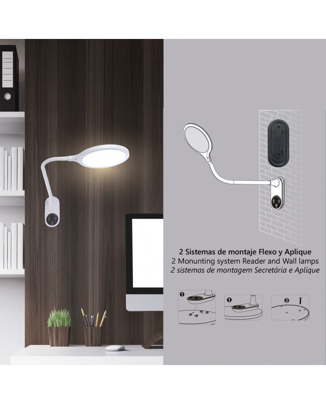 Flexo Aplique LED Edgar 2 en 1 | 9W | Blanco o Negro | 530lm