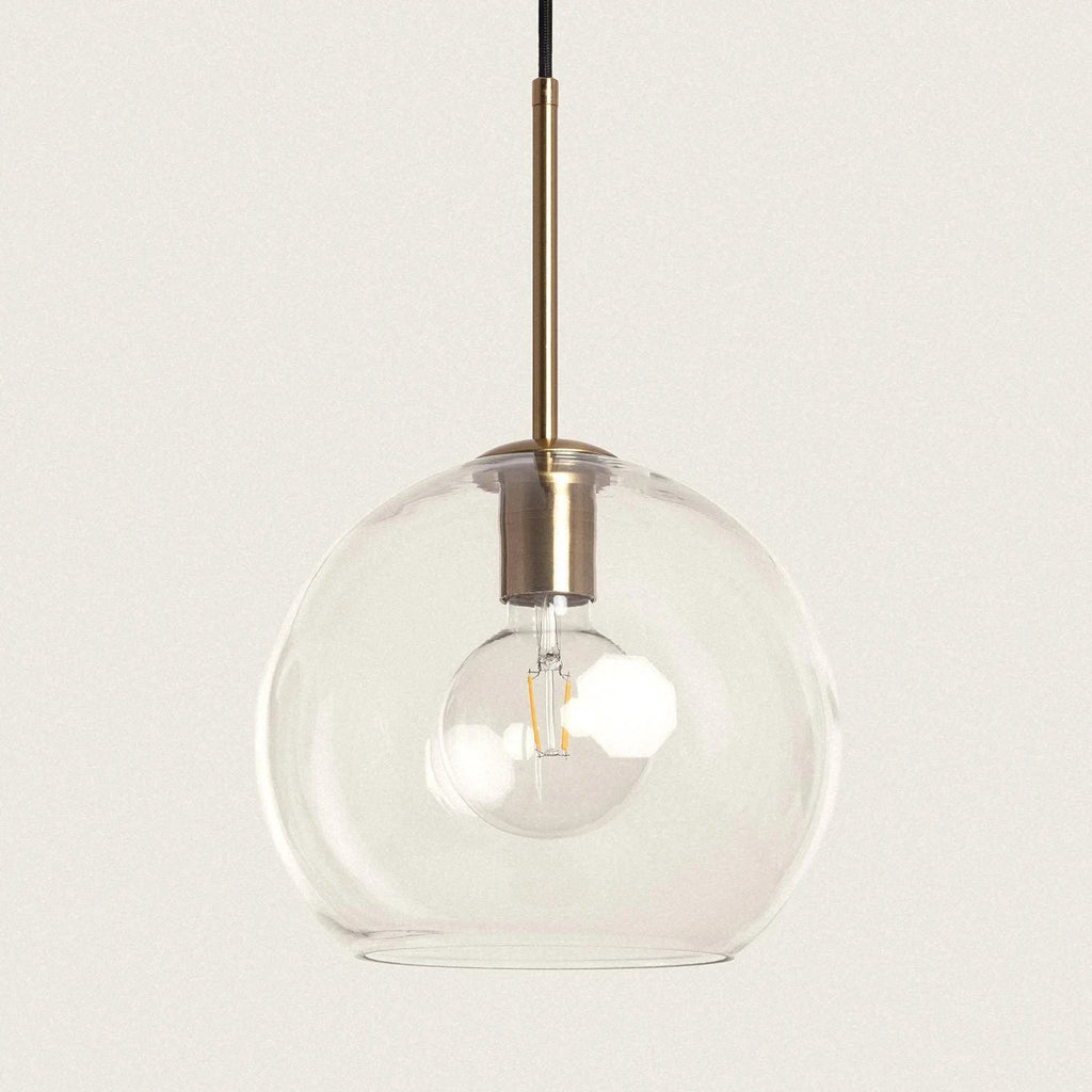 Lámpara Colgante Cristal Ona | E27 | Hierro y Cristal Transparente