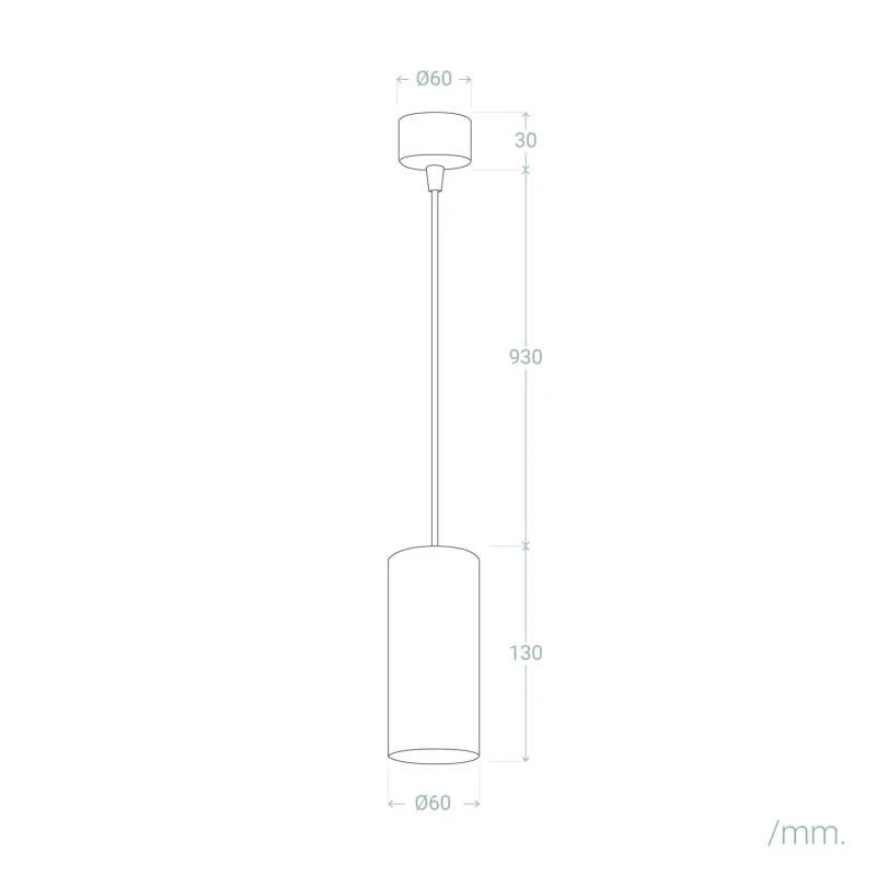 Lámpara Colgante Aluminio Cuarzo | GU10 | Blanco