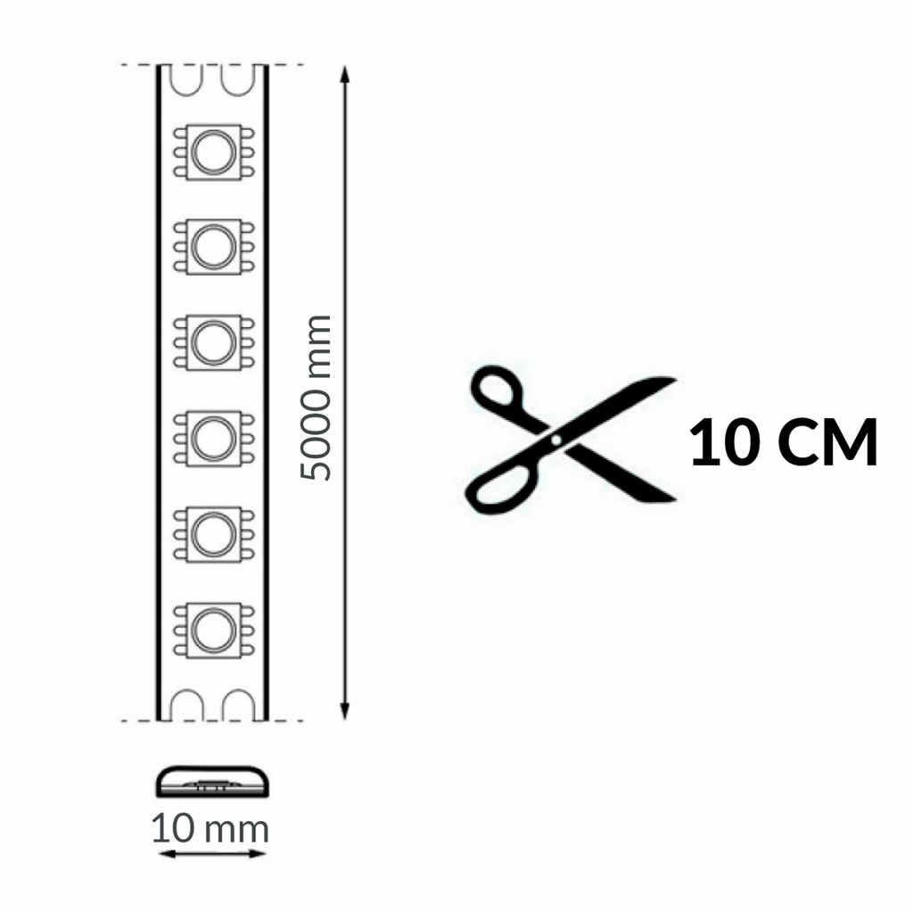 Tira LED Digital RGBIC WS2811 Mixt 24V | 10 Metros | IP20 | 14W/m | Direccionable