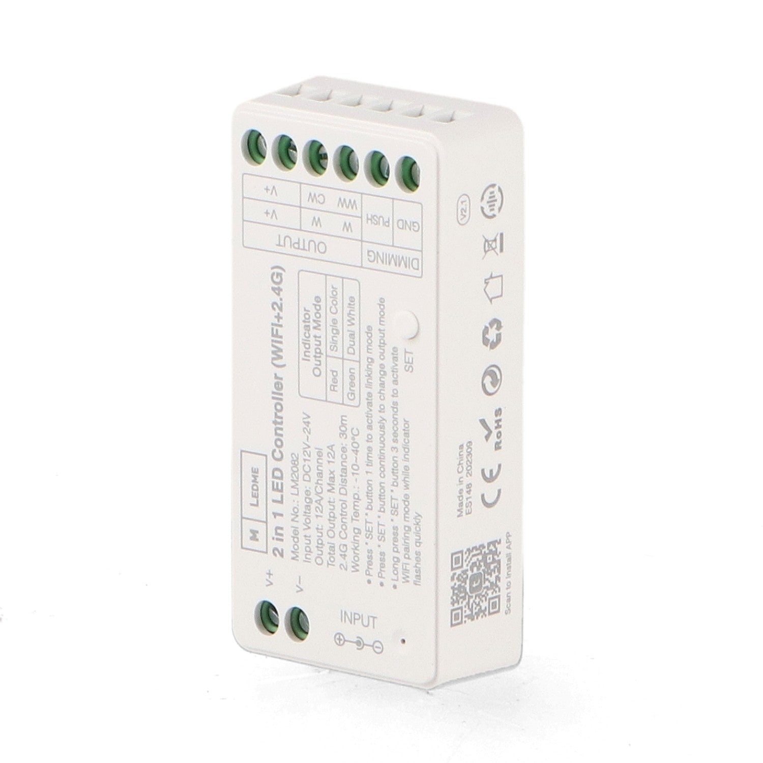 Controlador Smarthome LED Monocolor y CCT | WiFi 2.4 GHz | 12/24V | M LEDME