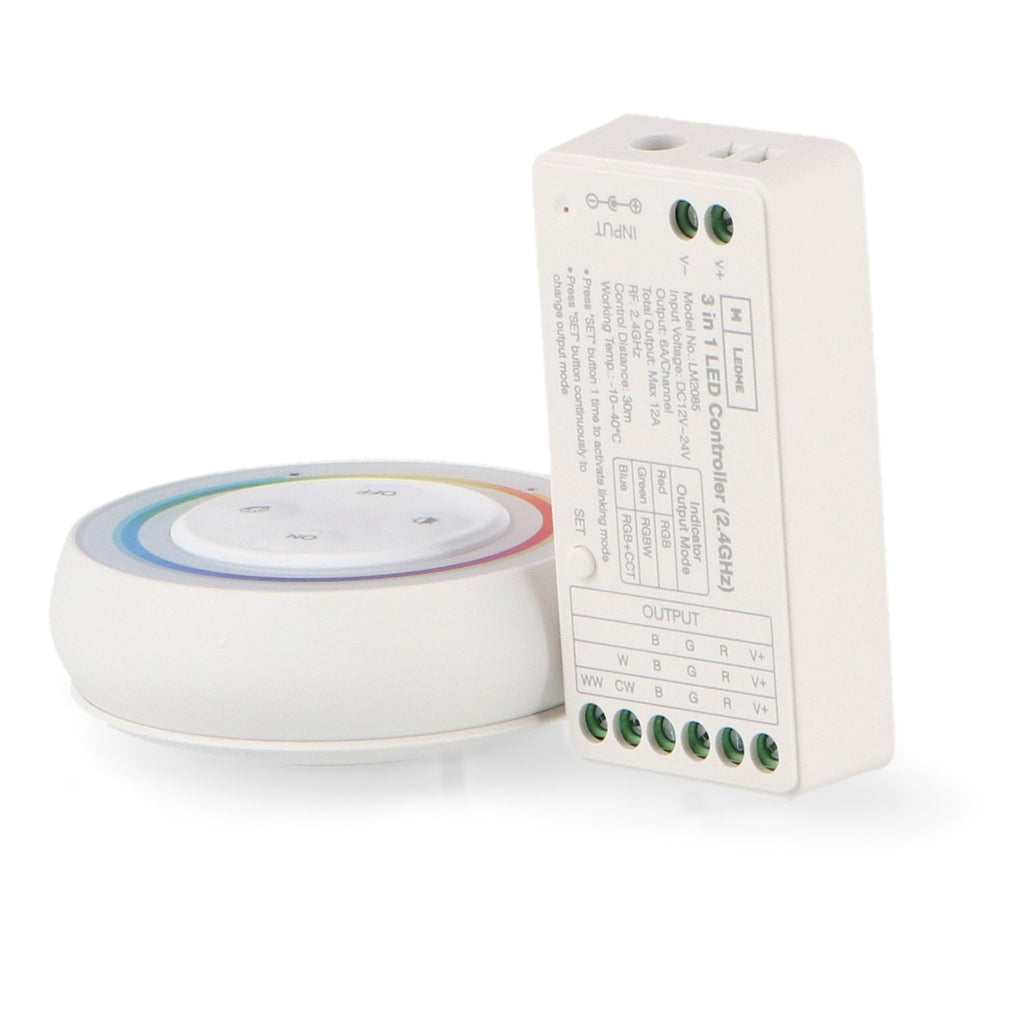 Controlador LED RGB y CCT 12/24V DC | Mando RF Incluido | M LEDME