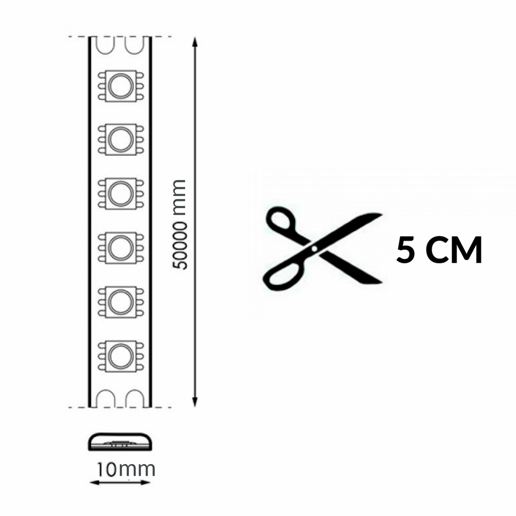 Tira Led 12V Smd Videny Ip20 Rgb 14W/m - 5 Metros