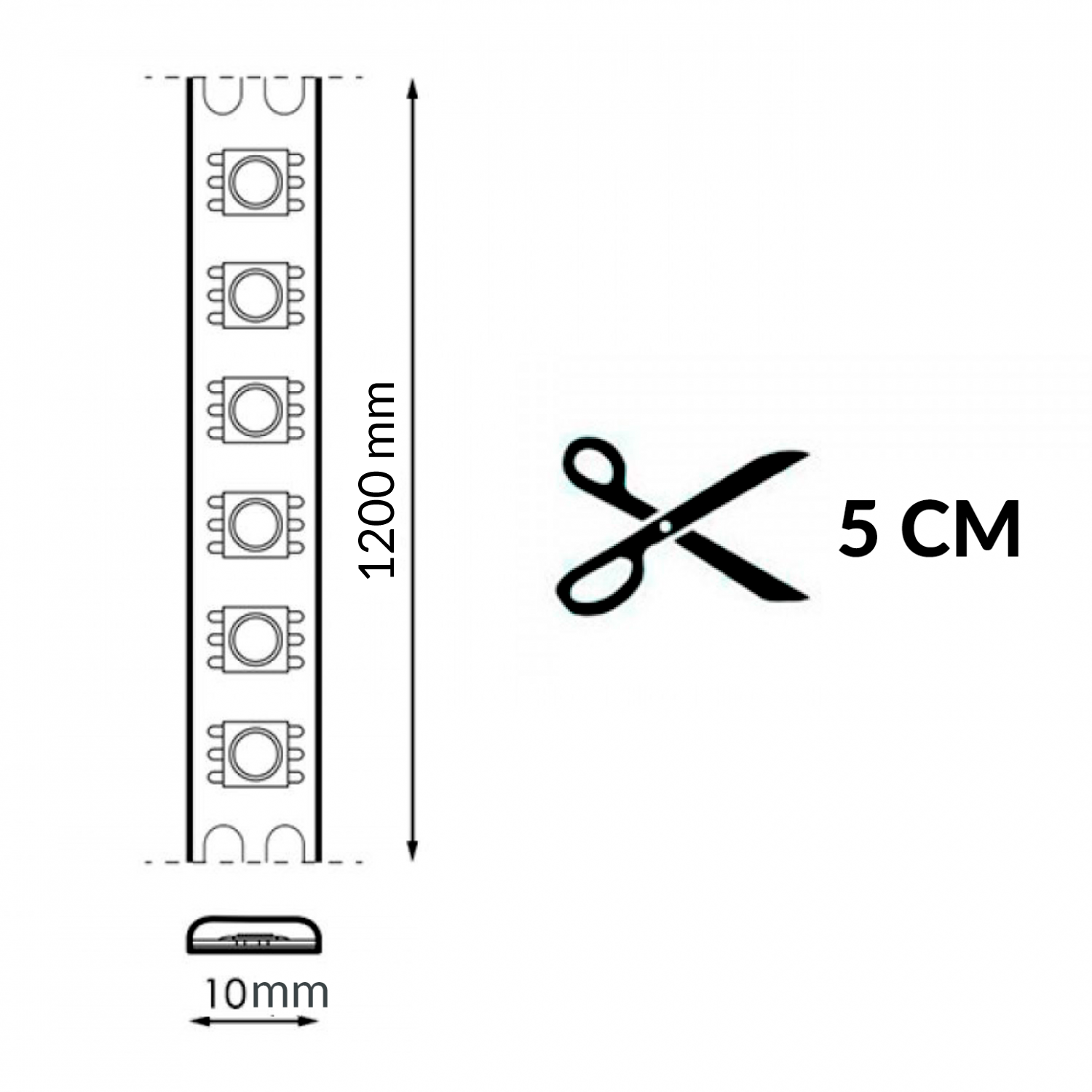 Kit Tira LED Bajo Cama Bed Lighting | 12V | SMD 2835 | 1,20m | 3000K | IP20