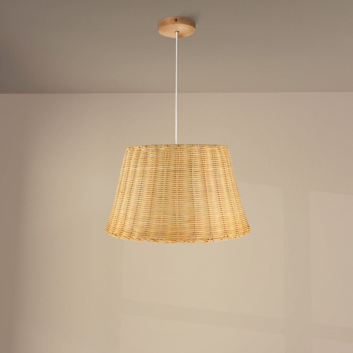 Lámpara de Techo Sicilia | Ratán Natural | E27 | Ø40 cm Perfil Ultra Plano