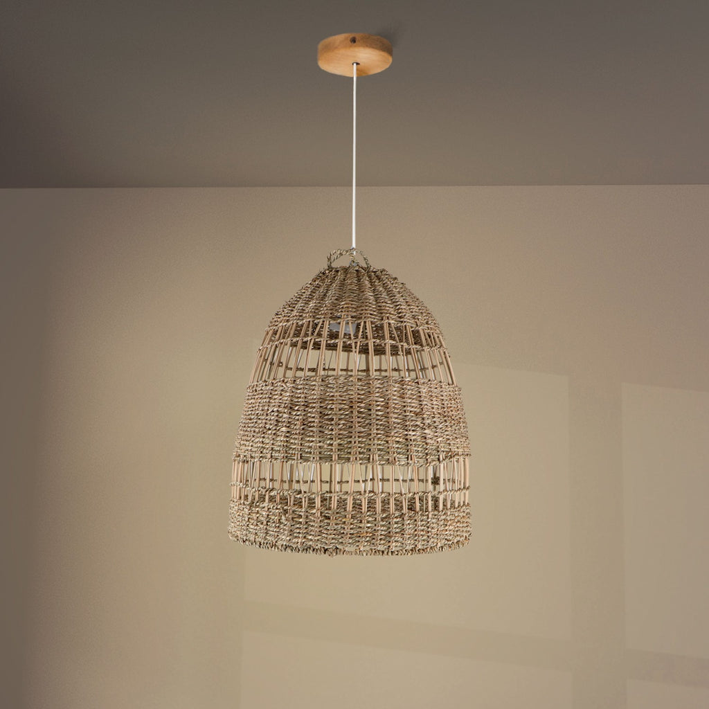 Lámpara de Techo Fuerteventura | Ratán Natural | E27 | Ø70 cm Alto 100 cm