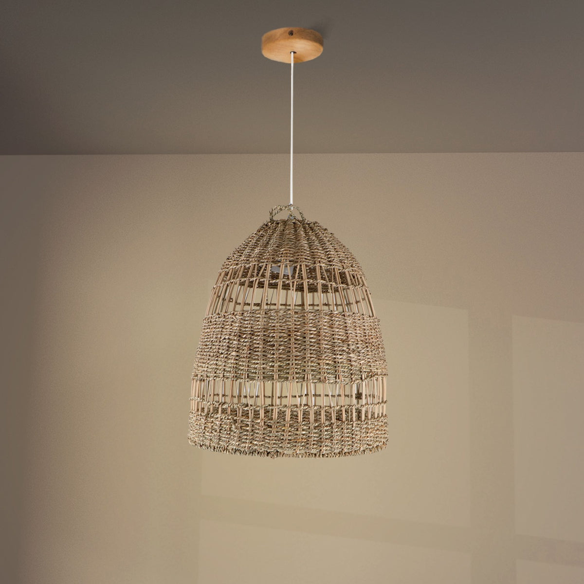 Lámpara de Techo Fuerteventura | Ratán Natural | E27 | Ø70 cm Alto 100 cm