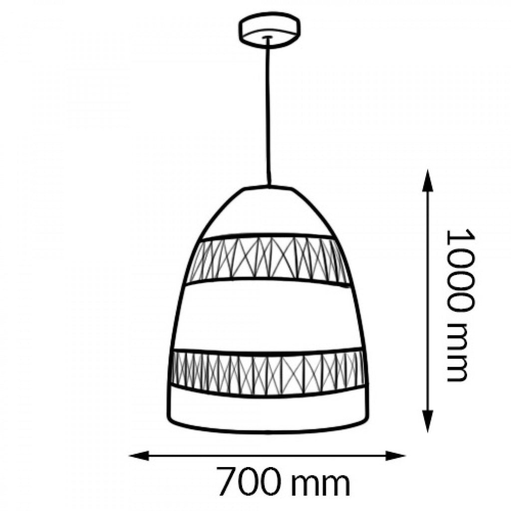 Lámpara de Techo Fuerteventura | Ratán Natural | E27 | Ø70 cm Alto 100 cm