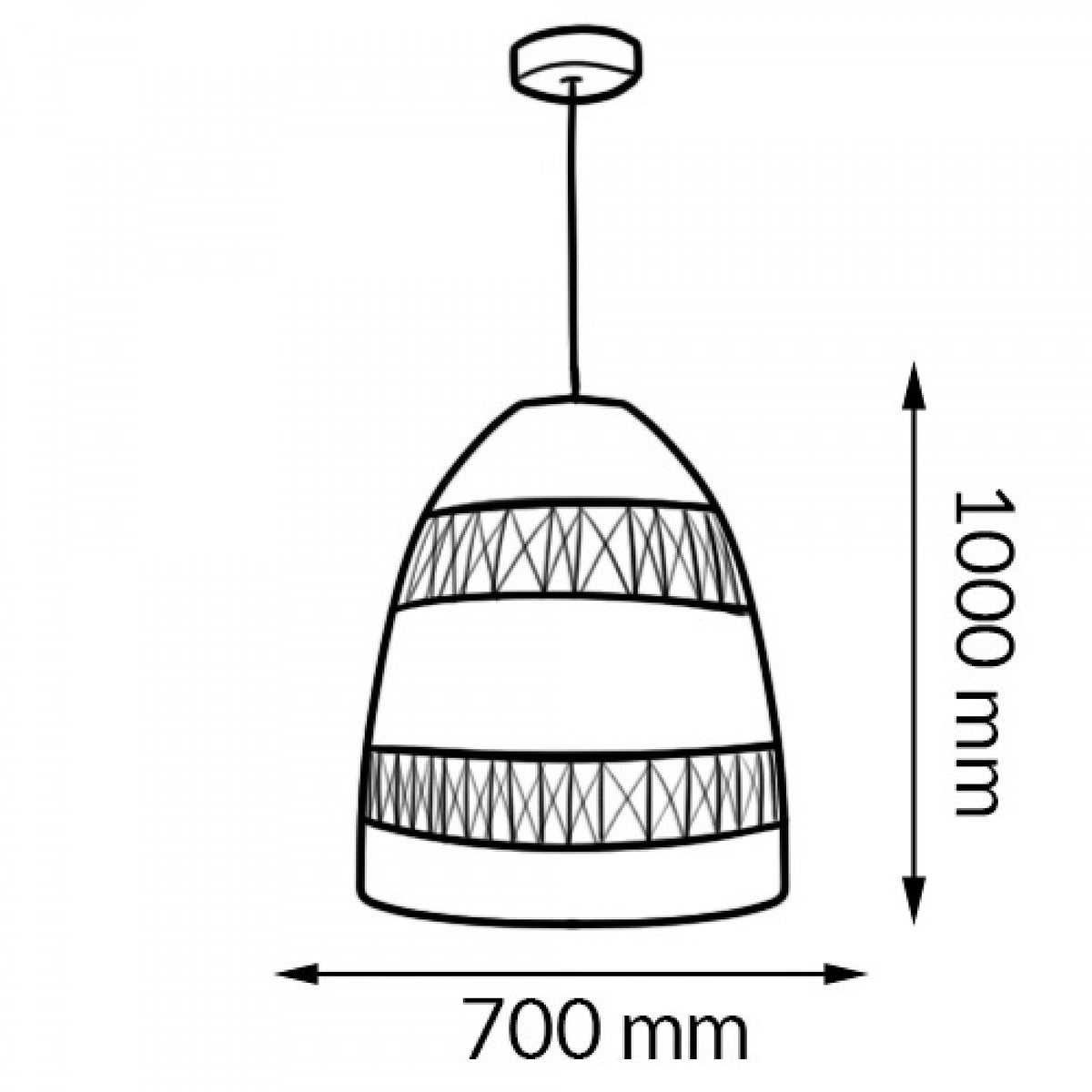 Lámpara de Techo Fuerteventura | Ratán Natural | E27 | Ø70 cm Alto 100 cm