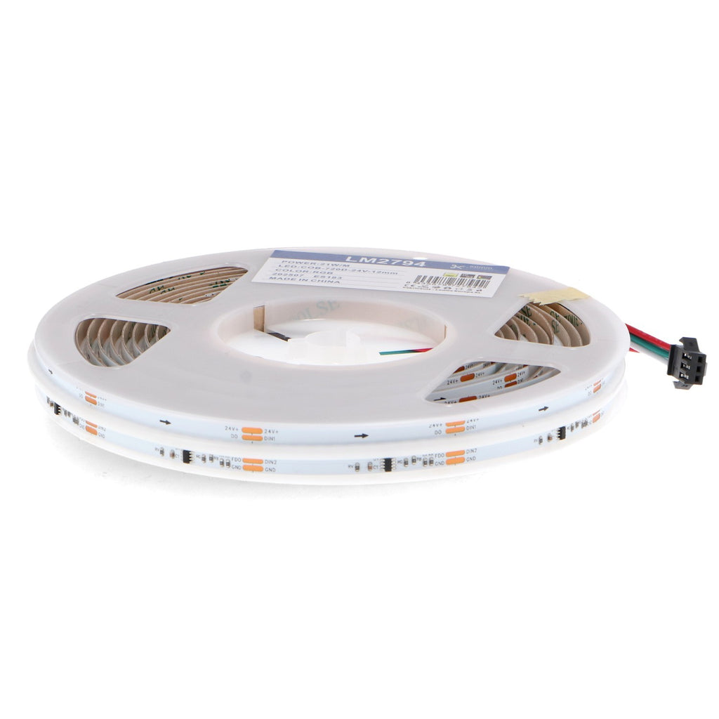Tira Led Digital 24V Cob Tips Ip20 Rgb 21W/m – 5 Metros