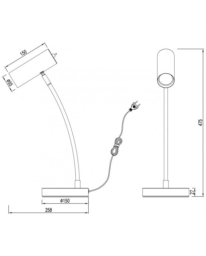 Flexo Sobremesa Metal Antia | GU10 | Negro | Cabezal Orientable